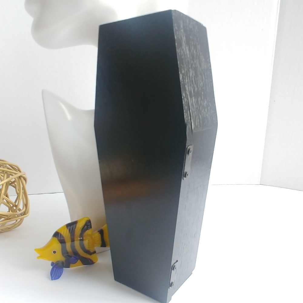 Black Wood Coffin Shaped Trinket Box - Picture 5 of 5